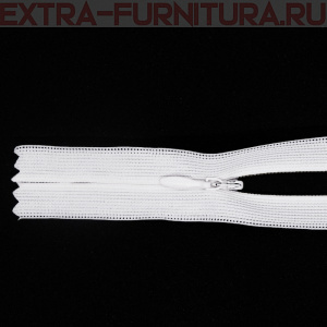 Молния потайная № 3, 65 см, цв. 101 белый п/э пл.9,3 гр/м