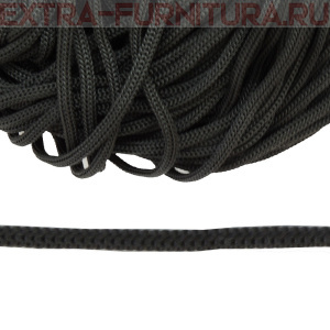 Шнур  ПП 5мм, цв. черный, уп.100м, пл.4,6 гр/м, арт.В501
