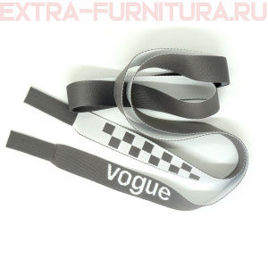 Шнурки плоские 130см, шир.19мм, Vogue+шахматка, цв.серый