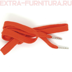 Шнурки плоские 130см, шир.10мм, Хлопок, наконечник металл, цв.красный (кирпич)