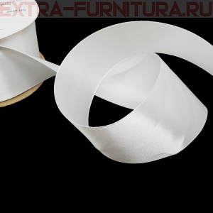  Лента атласная 50 мм  цв. белый рул. 27,42м
