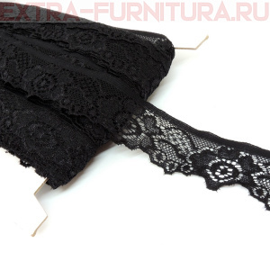 Кружево-стрейч TBY-L839 шир.30мм, цв.03 черный (уп.50м)