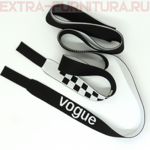 Шнурки плоские 130см, шир.19мм, Vogue+шахматка, цв.черный