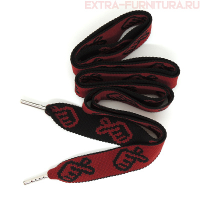 Шнурки плоские 130см, шир.23мм, Ручка, цв.красный