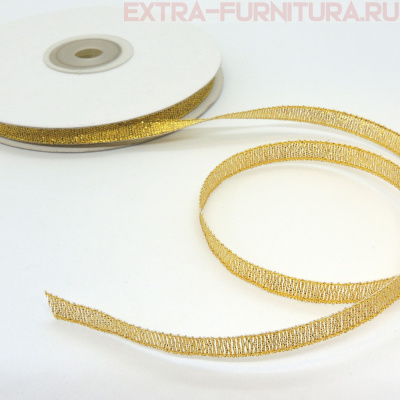 Лента металлизированная 6мм золото уп.30 ярд