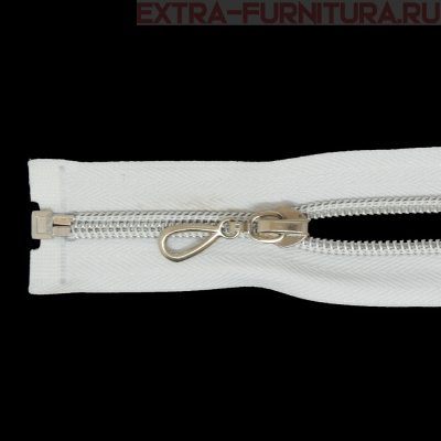 Молния спираль декор Т7 70см цв.белый/серебро