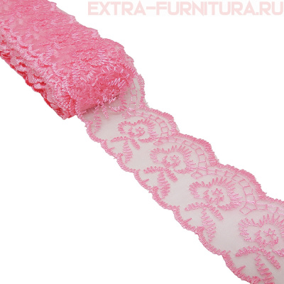 Кружево ш 3,5 см, цв.розовый (10 ярдов)